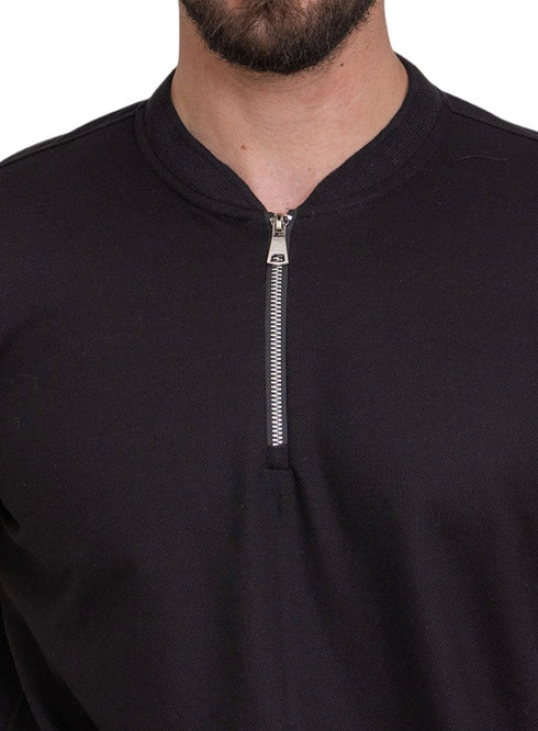 Black Bickeh Zipper T-Shirt - Khotwh